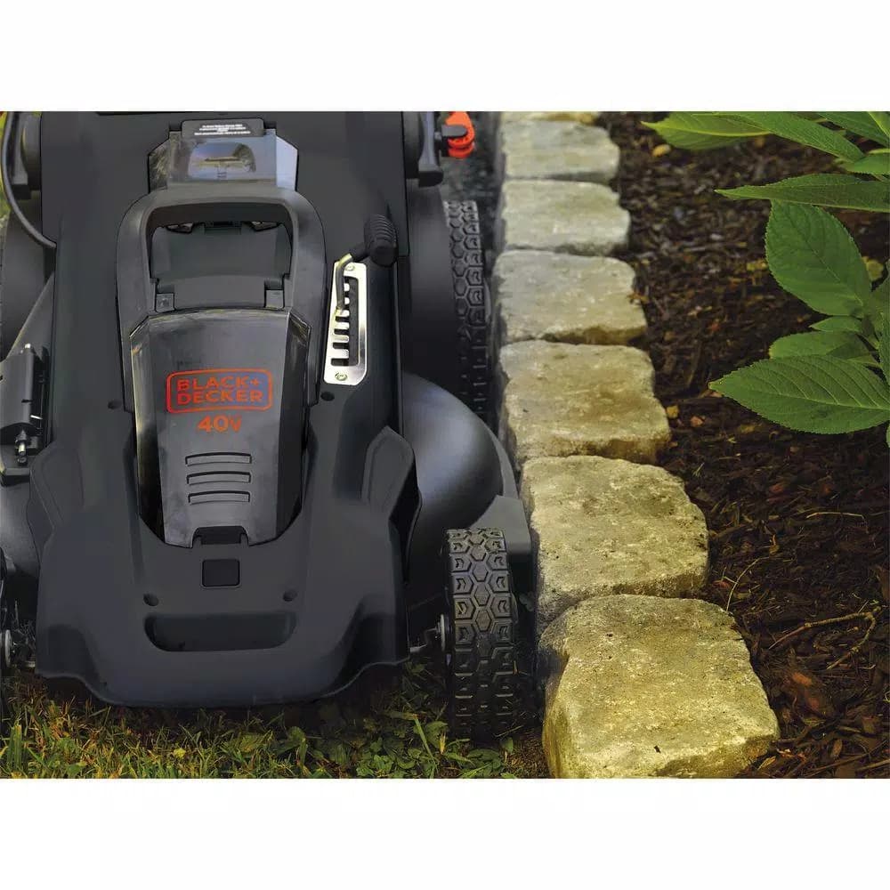 BLACK+DECKER 20 in. 40V MAX Cordless Walk Behind Push Lawn Mower with (2) 2.0 Ah Batteries and Charger