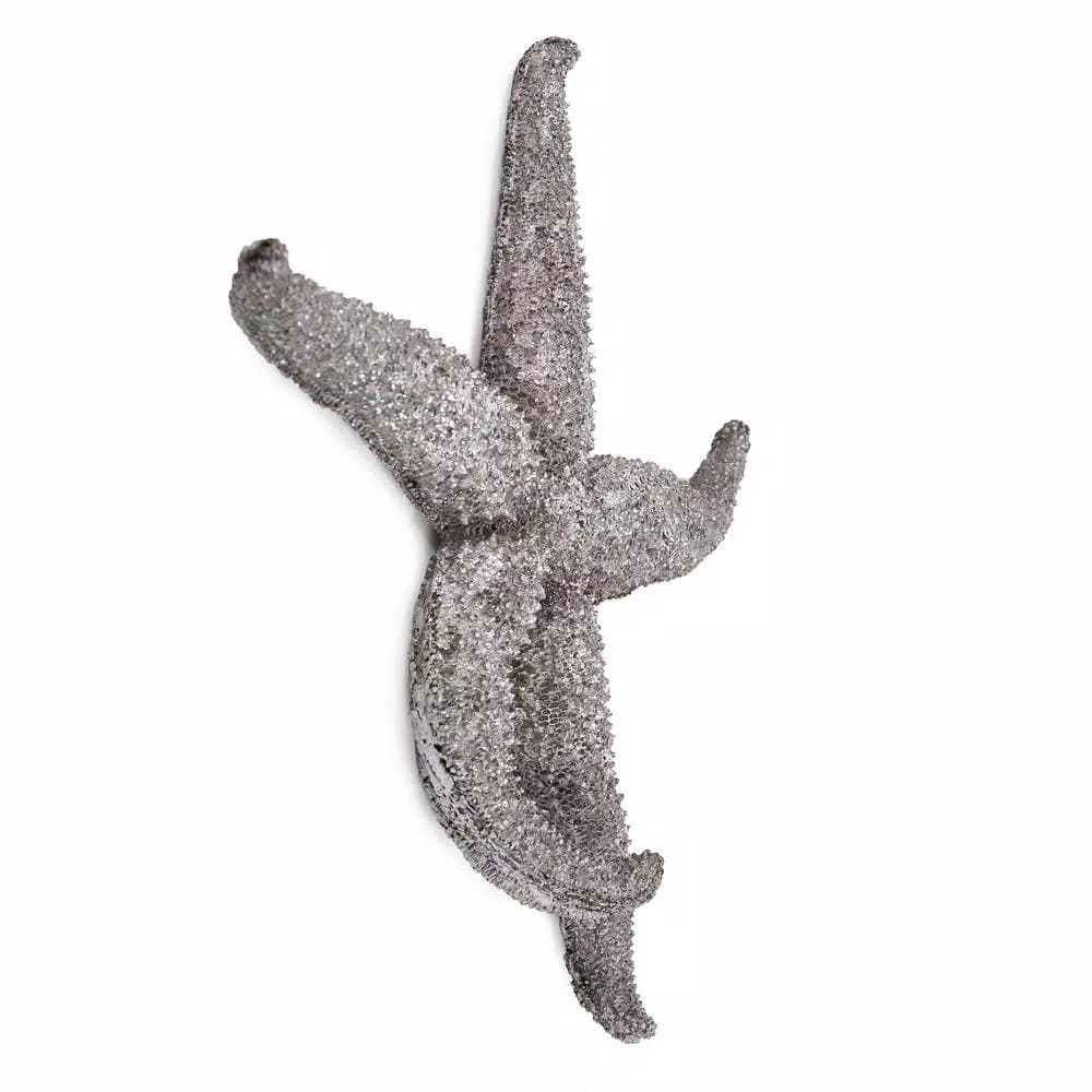 Unbranded Medium Starfish Wall Sculpture - Coastal Silver Pewter Resin Decor