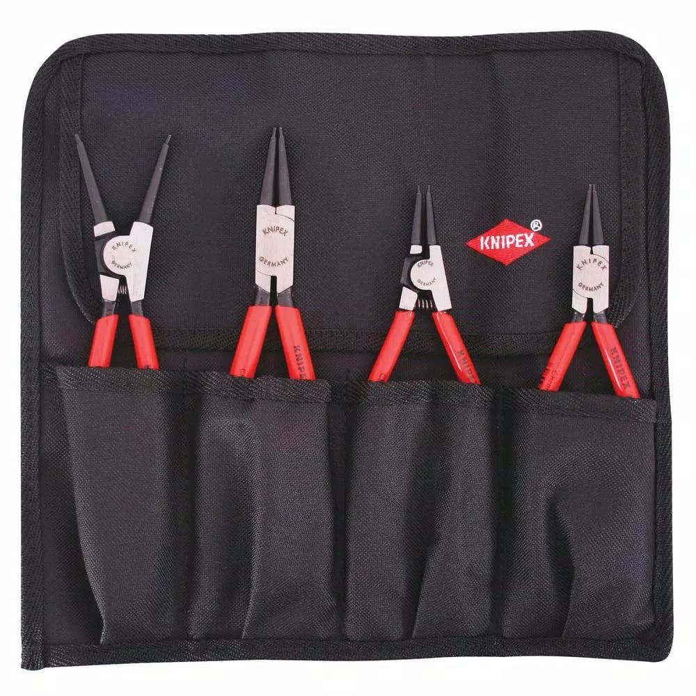 Knipex 4-Piece Circlip Snap Ring Pliers Set with Nylon Pouch