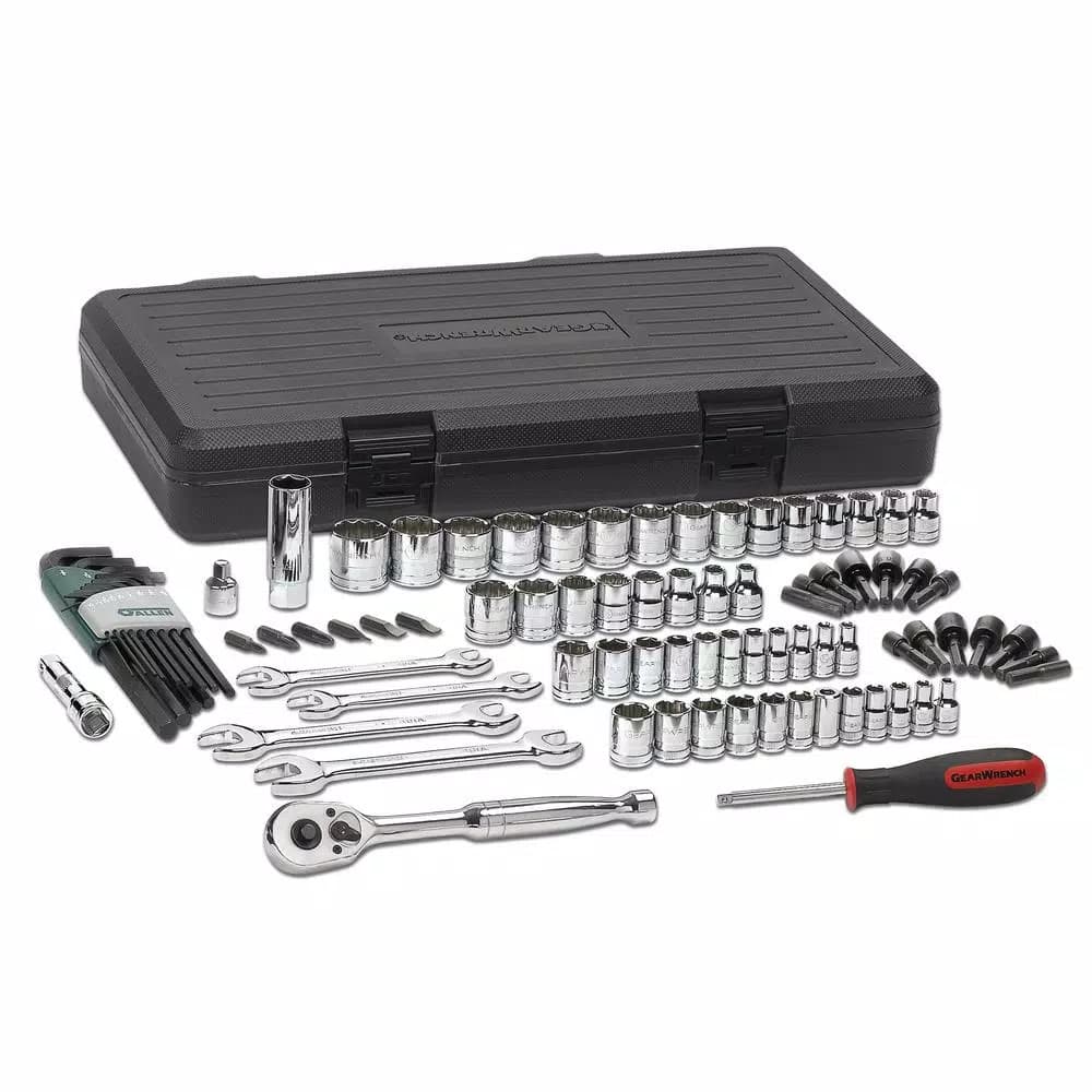 GearWrench 88-Piece 1/4 in. and 3/8 in. Drive SAE/Metric Mechanics Tool Set