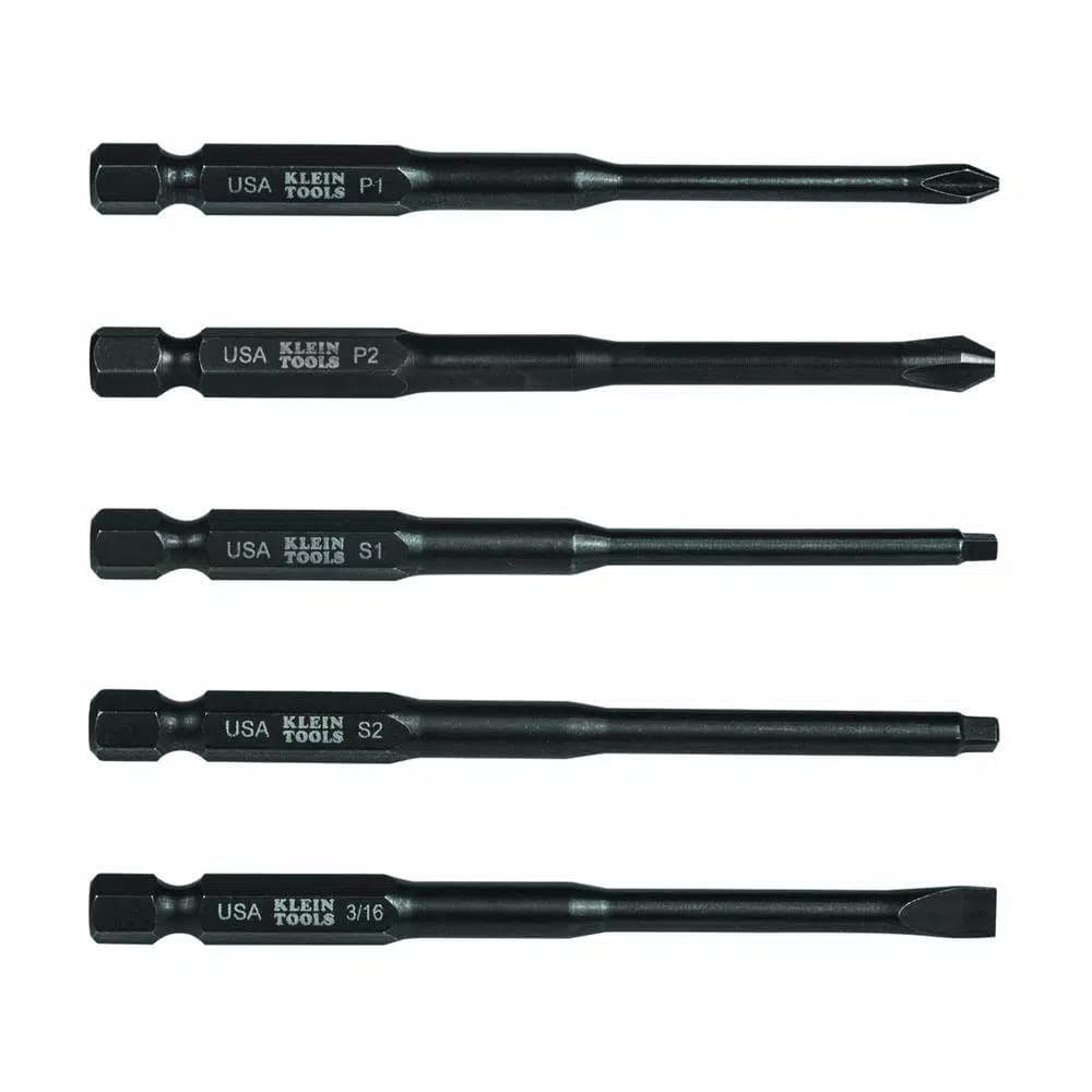 Klein Tools 3-1/2 in. Quick Switch Power Driver Bit Assortment, 5-Piece Set