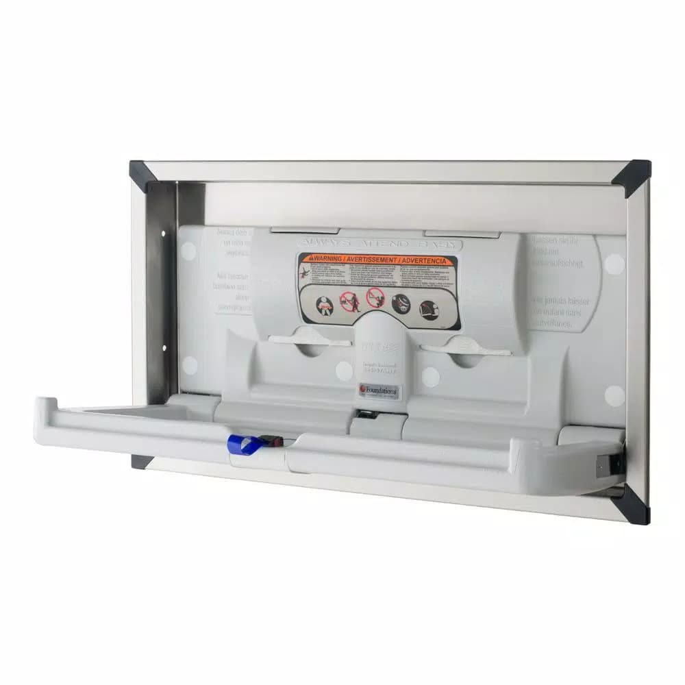 Foundations Horizontal Recessed Baby Changing Station with Stainless Steel Frame