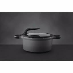 BergHOFF GEM Stay Cool 5 qt. Cast Aluminum Nonstick Stock Pot with Glass Lid, Gray thumbnail 6