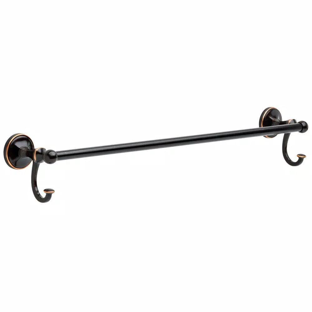 Delta Portman 24 in. Towel Bar with Hooks, Venetian Bronze with Copper Reveal