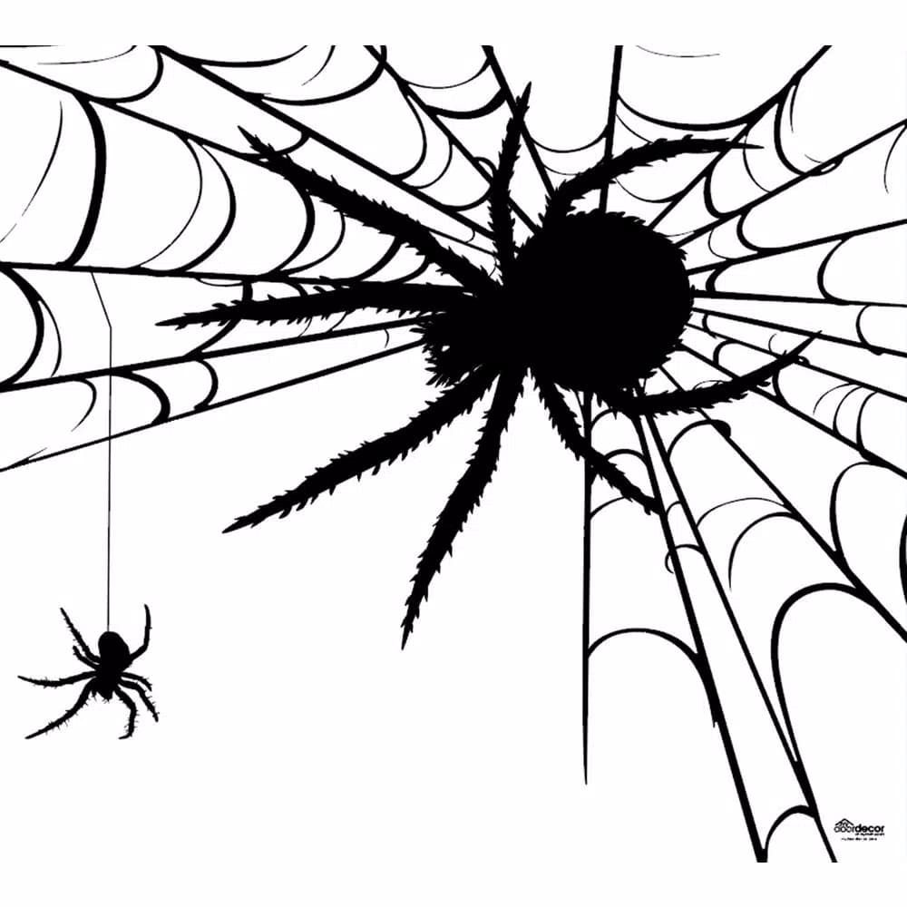 Unbranded 7 ft. x 8 ft. Spiders Halloween Garage Door Mural Decor - Vinyl Banner