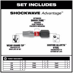 Milwaukee Shockwave Impact Duty Steel Torx Security Bit Set, 10-Piece thumbnail 2