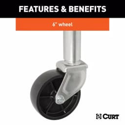 CURT Marine Trailer Jack with 6" Wheel, 1,000 lbs. Capacity, 10" Travel thumbnail 6