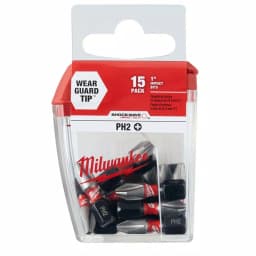 Milwaukee SHOCKWAVE 1 in. Phillips #2 Impact Duty Steel Insert Bits, 15-Pack thumbnail 2