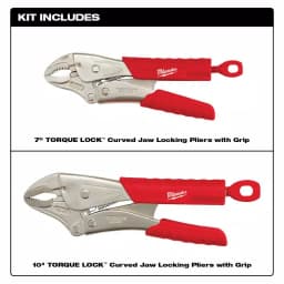 Milwaukee TORQUE LOCK Curved Jaw Locking Pliers Set, 2-Piece thumbnail 3