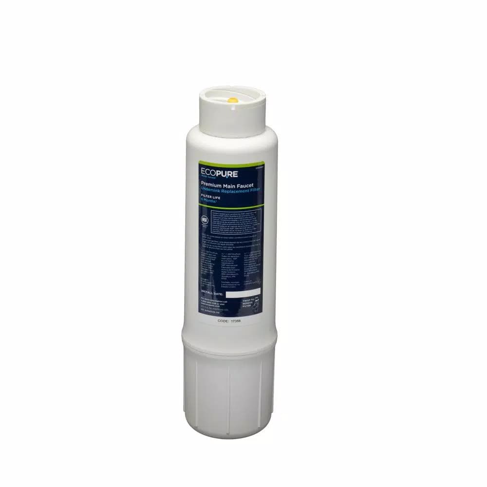 EcoPure Premium Main Faucet Undersink Water Filtration System, NSF Certified