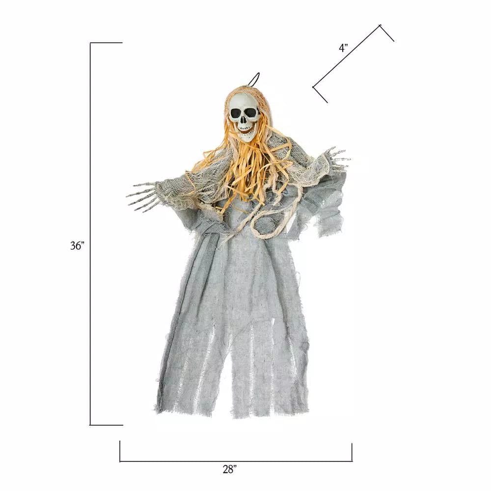 Worth Imports 36 in. Hanging White Reaper Skeleton Decor (Set of 2)