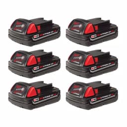 Milwaukee M18 18V Lithium-Ion 1.5Ah Compact Battery Pack, 6-Pack thumbnail 1