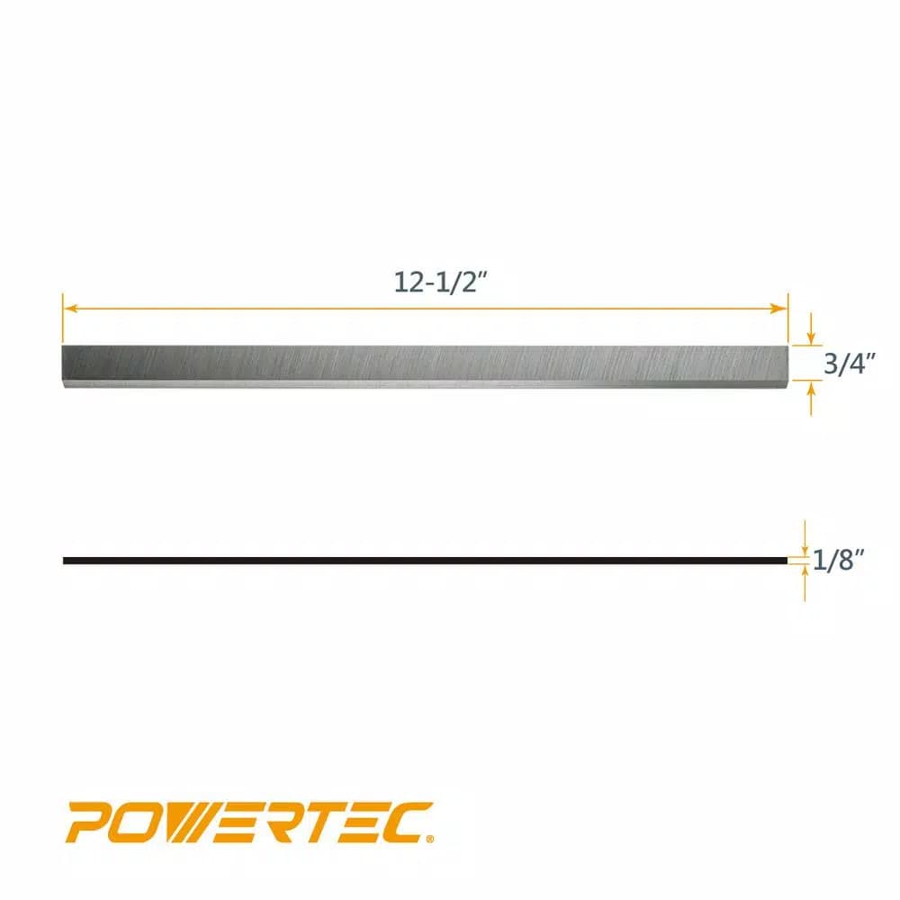 POWERTEC 12.5 in. High Speed Steel Planer Knives for JET 708522 JWP-12-4P (Set of 2)