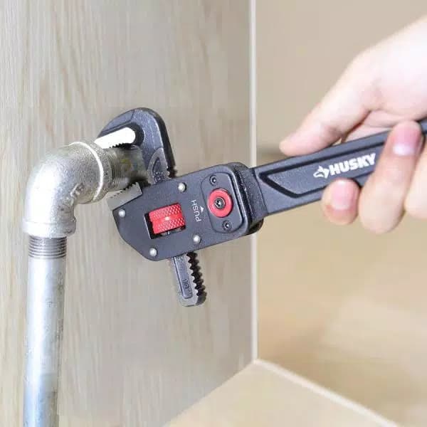 Husky 10 in. Multi-Angle Pipe Wrench with Flex-Head and Aluminum Body