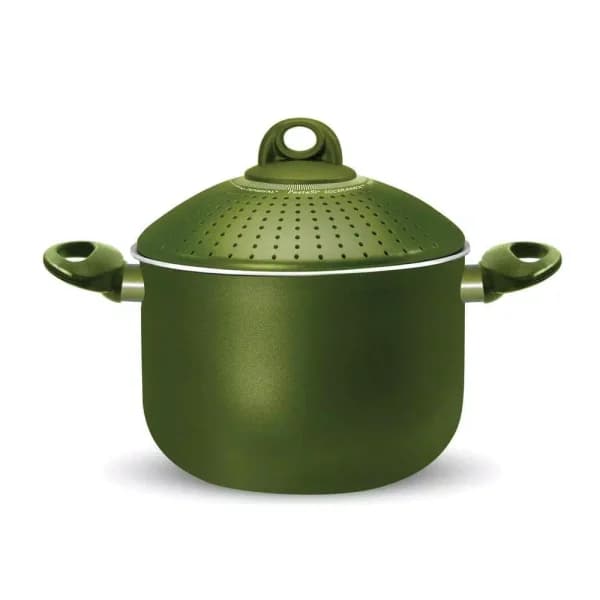 Pensofal PastaSI 5 Qt. Aluminum Nonstick Pasta Pot with Locking Strainer Lid - Terre di Siena