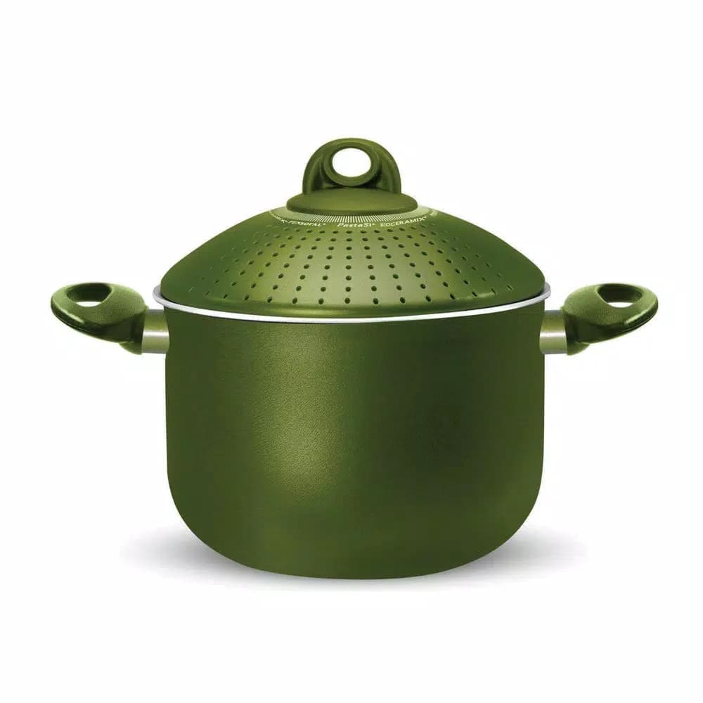 Pensofal PastaSI 5 Qt. Aluminum Nonstick Pasta Pot with Locking Strainer Lid - Terre di Siena