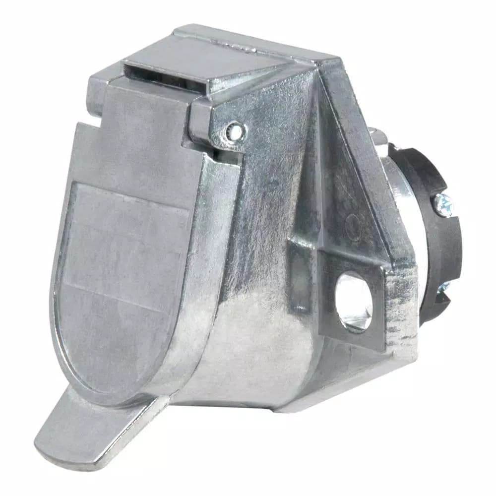 CURT 7-Way Round Trailer Connector Socket - Vehicle Side