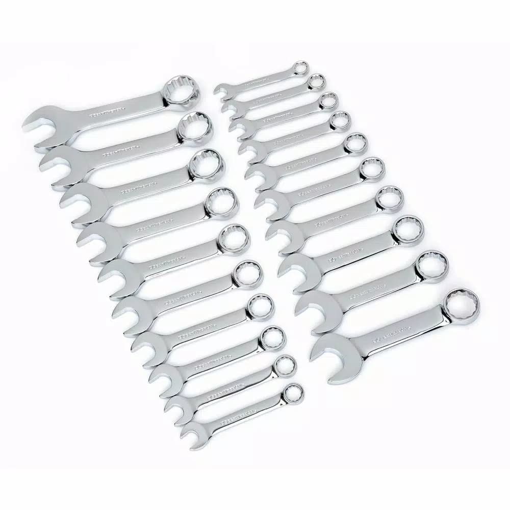 GearWrench 20-Piece SAE and Metric 12-Point Stubby Combination Wrench Set