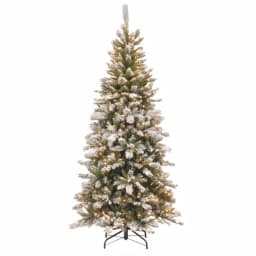 National Tree Company 7.5 ft. Snowy Mountain Pine Slim Artificial Christmas Tree with 500 Clear Lights thumbnail 1