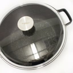 BergHOFF GEM 7.7 qt. Cast Aluminum Nonstick Stock Pot with Glass Lid, Black thumbnail 2