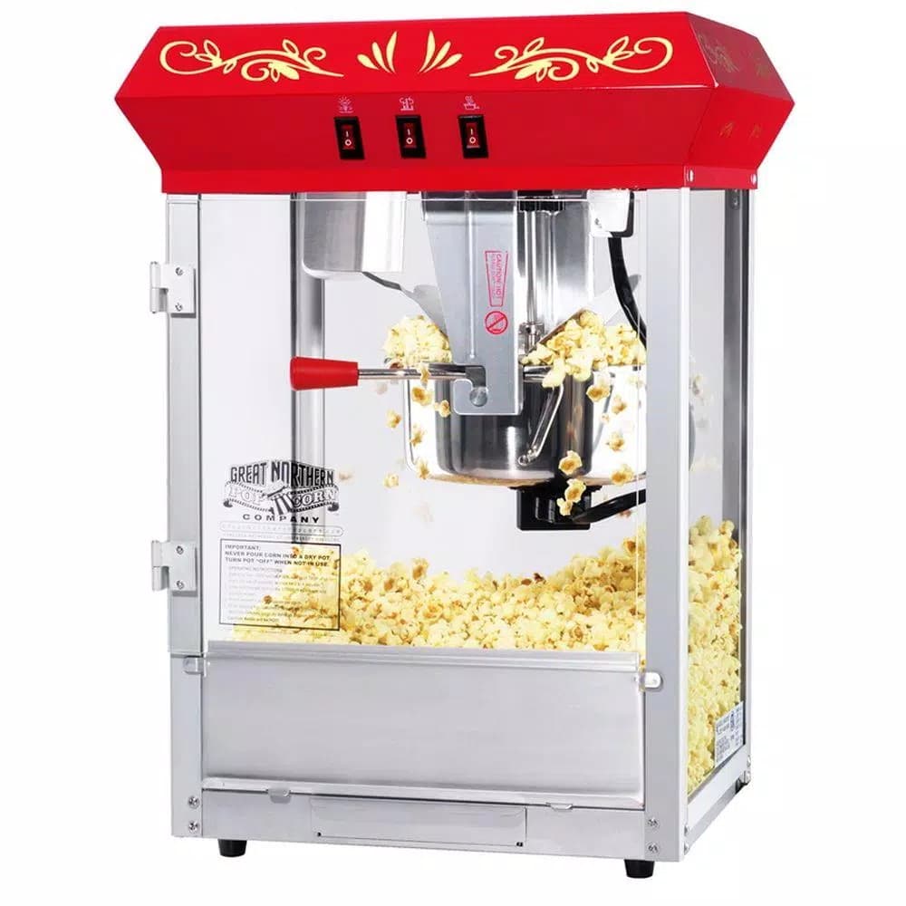 Great Northern Popcorn All-Star 8 oz. Red Countertop Popcorn Machine