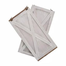 Glitzhome 22.09 in. Washed White Wooden Tree Collar - Rustic Farmhouse Christmas Tree Box thumbnail 5