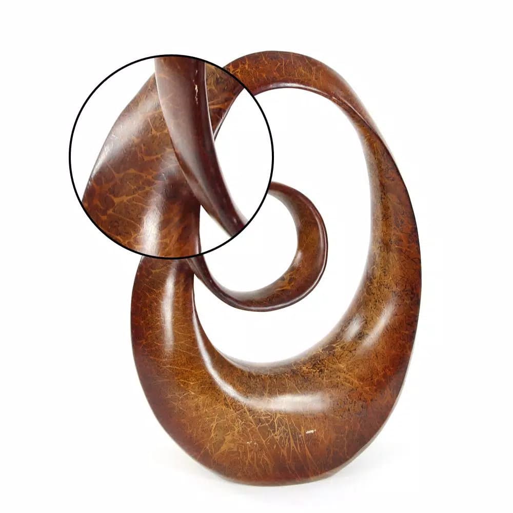 LITTON LANE 24 in. x 14 in. Decorative Abstract Polystone Sculpture - Modern Coiled Design