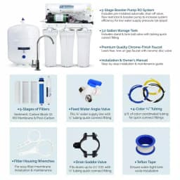 Olympia Water Systems 5-Stage Reverse Osmosis Water Filtration System with Electric Booster Pump thumbnail 2