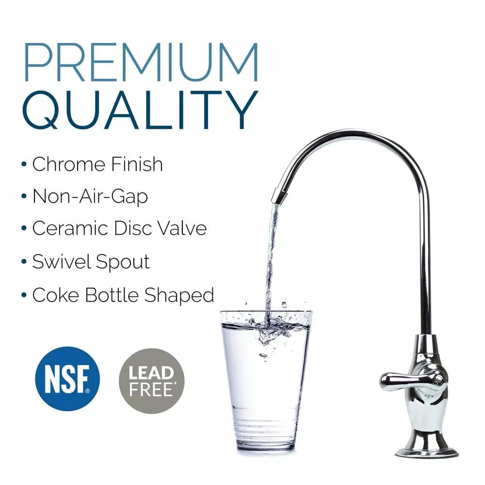 Olympia Water Systems 5-Stage Under-Sink Reverse Osmosis Water Filtration System with Chrome Coke Bottle Faucet, 50 GPD