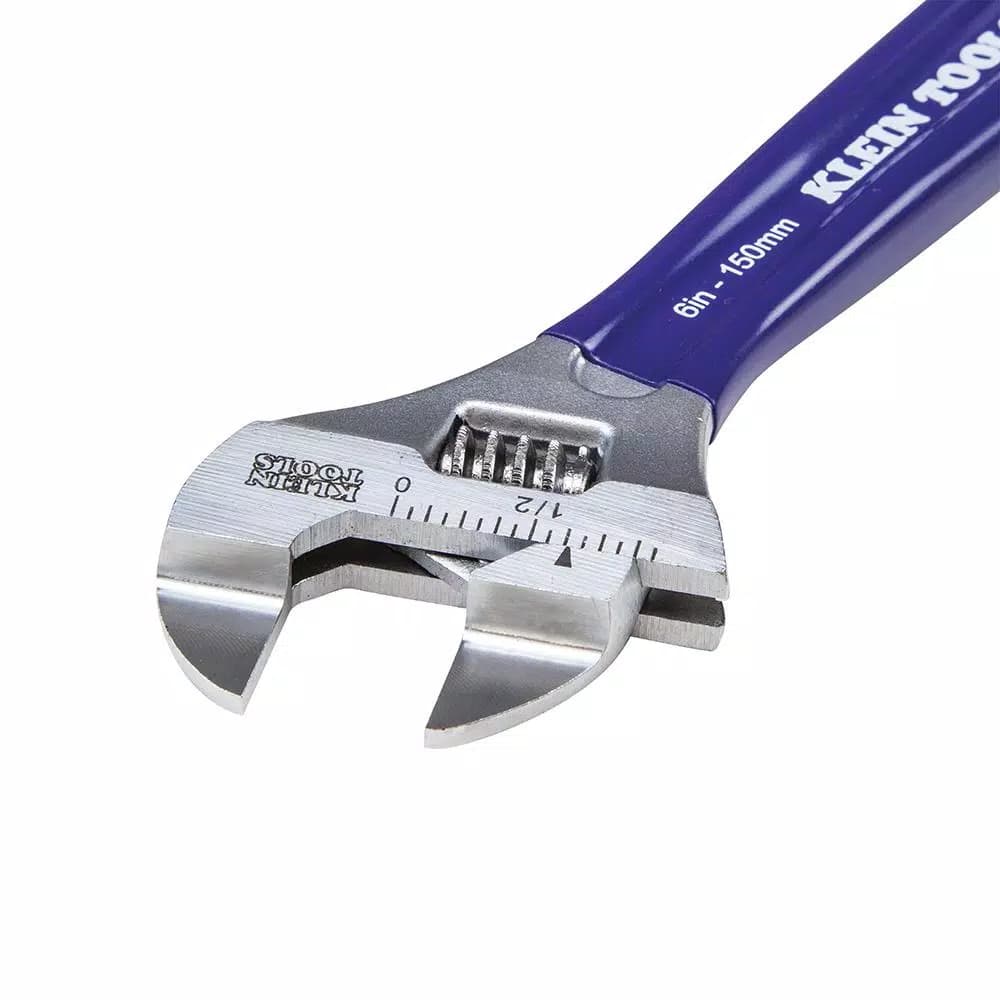 Klein Tools 6 in. Slim-Jaw Adjustable Wrench, Low Profile Steel Hand Tool