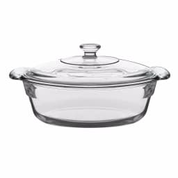 Libbey Baker's Premium 2 Qt. Oval Glass Casserole Dish with Cover thumbnail 1