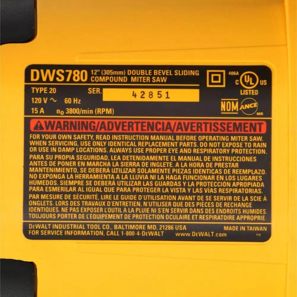 DEWALT 12 in. 15 Amp Sliding Compound Miter Saw with XPS Technology