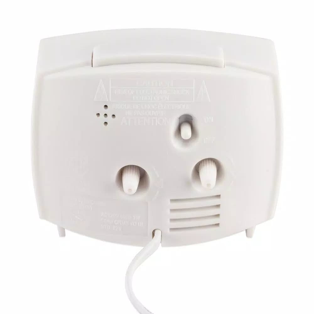 Equity by La Crosse 3 in. Analog Electric Alarm Clock with Backlight, White