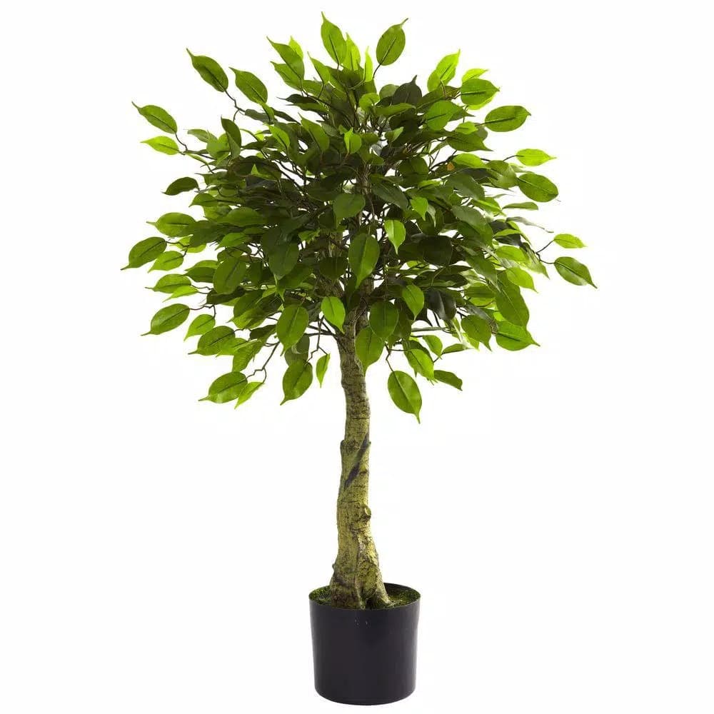 Nearly Natural 3 ft. UV Resistant Ficus Tree - Indoor/Outdoor Artificial Plant