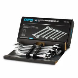 Capri Tools Metric Super-Thin Open End Wrench Set, 7-Piece, Chrome Vanadium Steel thumbnail 1