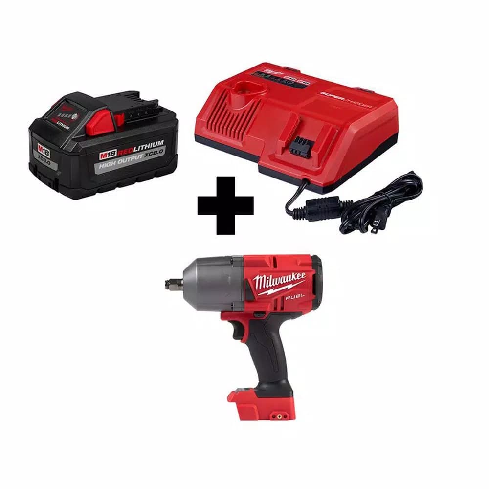Milwaukee M18 FUEL 1/2 in. High Torque Impact Wrench Kit with Super Charger & 8.0 Ah Battery
