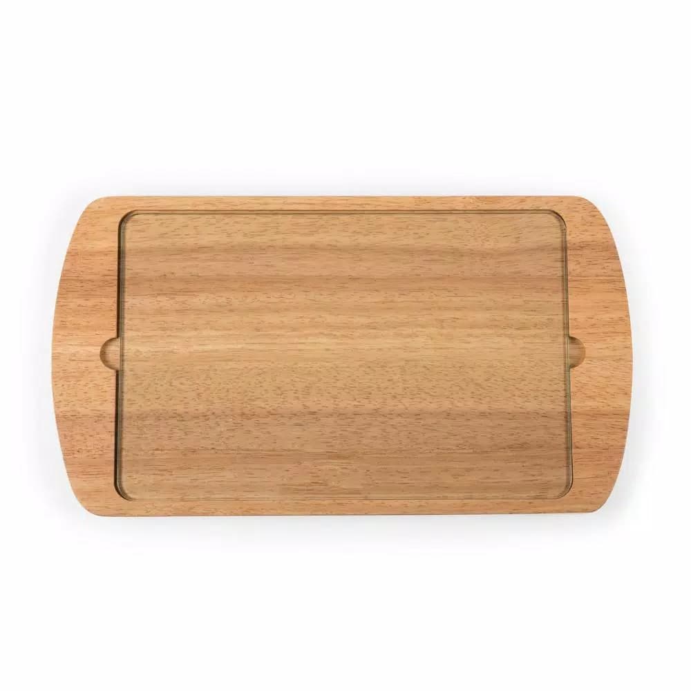 Picnic Time Billboard Rubberwood Serving Tray with Removable Tempered Glass Top