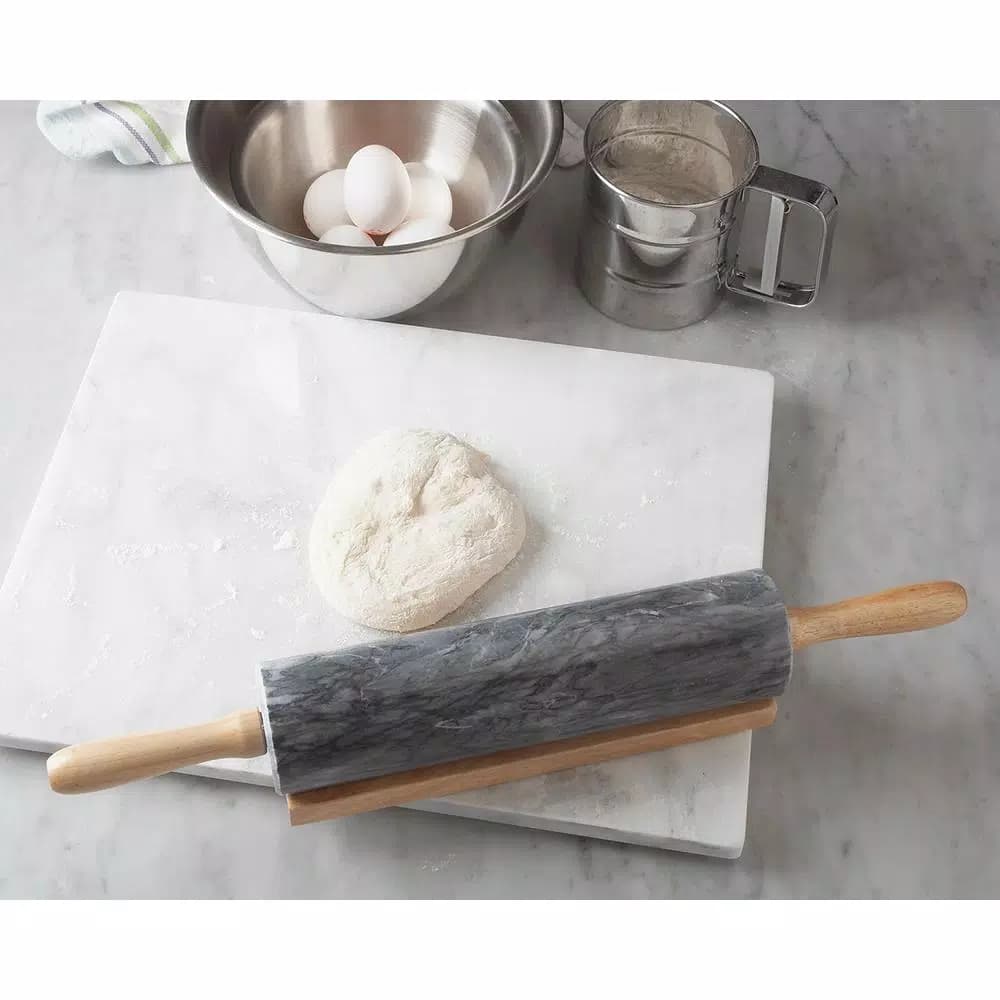Fox Run White Marble Pastry Board, 12 x 16 inch Rolling Surface for Dough and Pastries