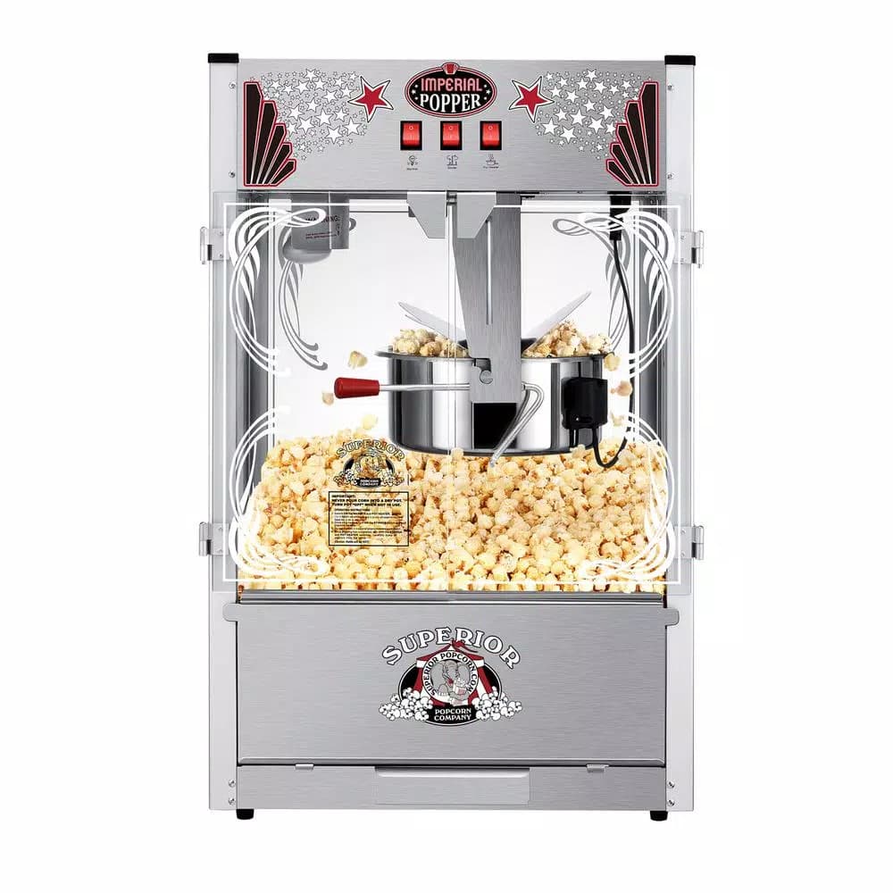 Superior Popcorn Company 20 oz. Stainless Steel Countertop Popcorn Machine