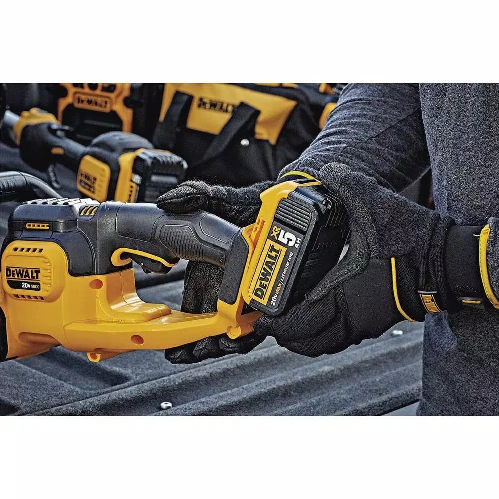 DEWALT 20V MAX Cordless Hedge Trimmer, 22 in. Blade, Includes 5.0 Ah Battery and Charger