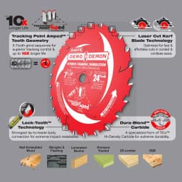 DIABLO Freud Demo Demon Amped 7-1/4 in. 24-Teeth Circular Saw Blade for Framing and Demolition thumbnail 3
