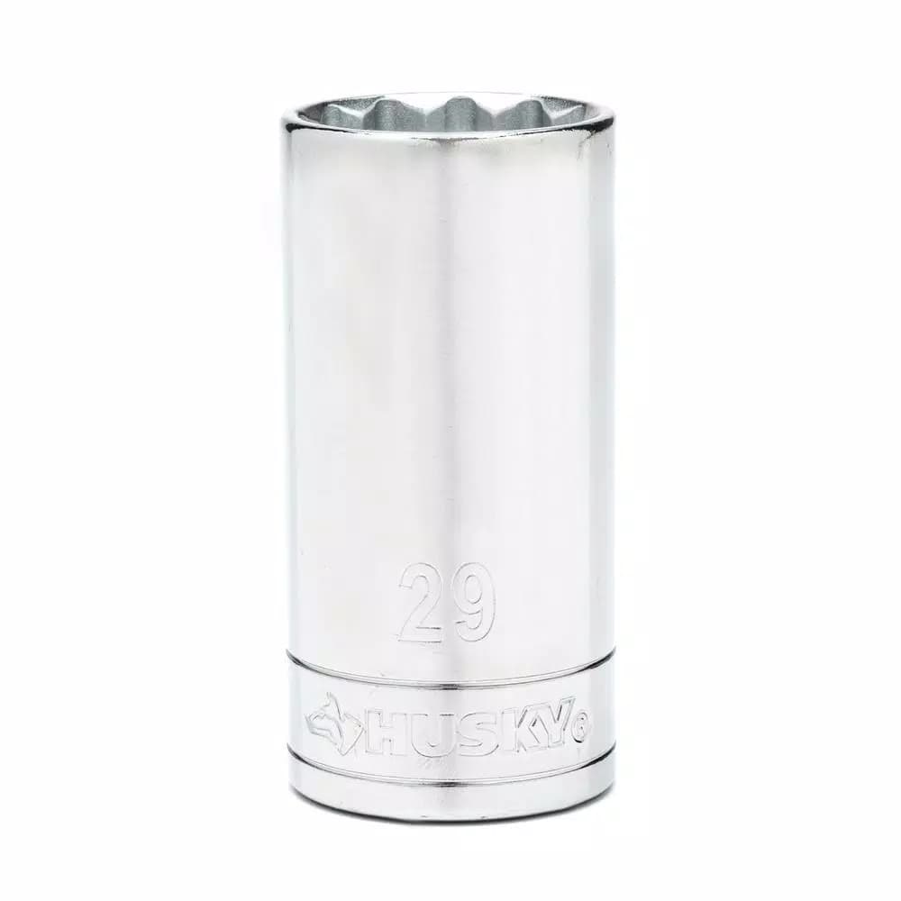 Husky 1/2 in. Drive 12-Point Deep Metric Socket, 29mm