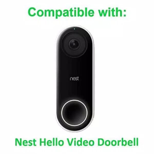 Wasserstein Adjustable Angle Wall Mount for Google Nest Hello Video Doorbell, Black