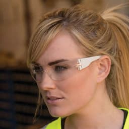 Girl Power At Work Lucy Ladies Eye Protection Safety Glasses, Pink Frame with Gray Anti-Fog Lens thumbnail 2