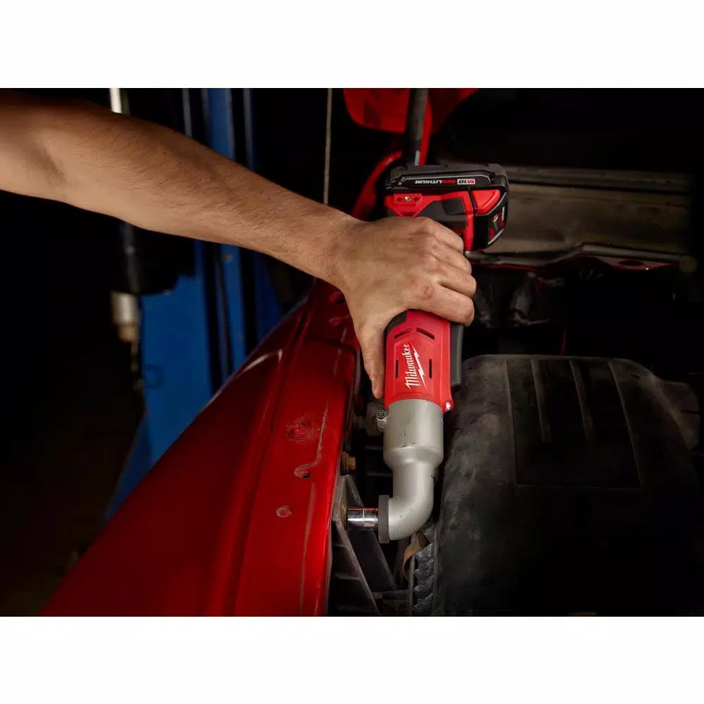 Milwaukee M18 18V Cordless 3/8 in. 2-Speed Right Angle Impact Wrench Kit with 1.5 Ah Battery, Charger, and Hard Case
