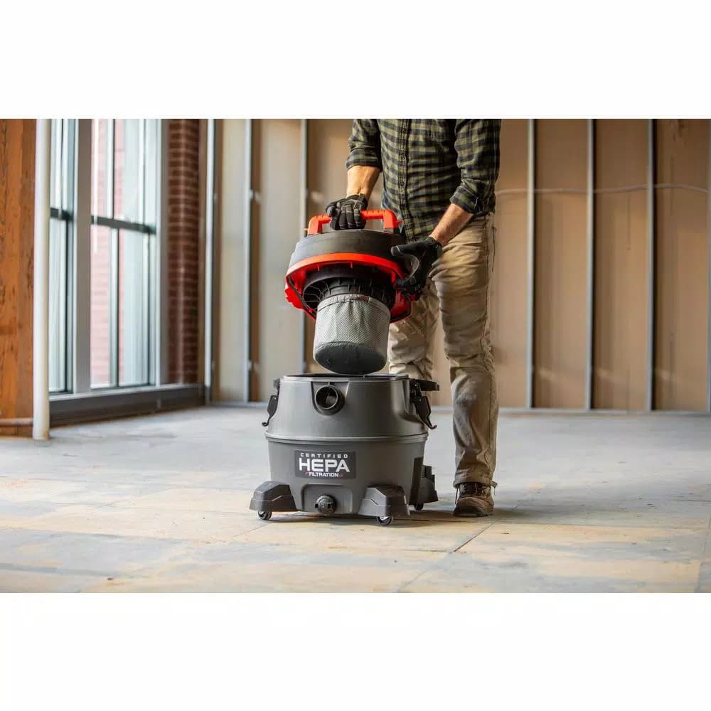 RIDGID 14 Gallon 2-Stage HEPA Commercial Wet/Dry Shop Vacuum, 11.5 Amp