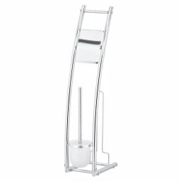 Furinno Wayar Toilet Brush and Paper Holder Stand, 3-in-1 Freestanding Chrome Bathroom Organizer, Silver thumbnail 3