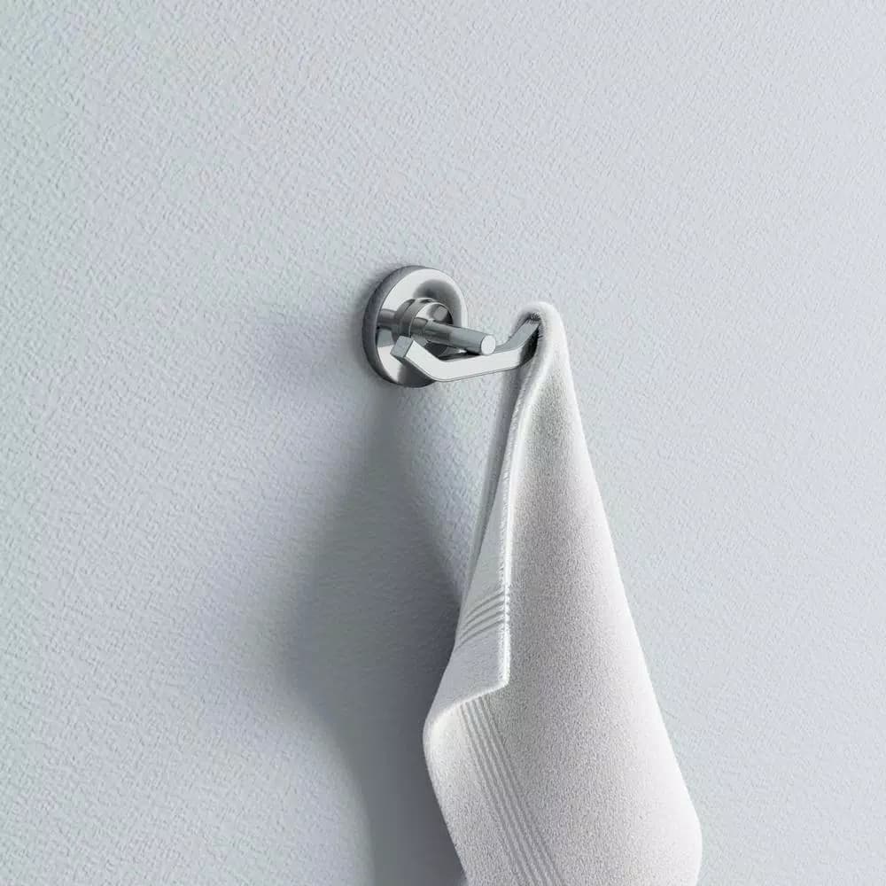 Fresca Alzato Double Robe Hook by Fresca - Heavy Duty Brass with Triple Chrome Finish