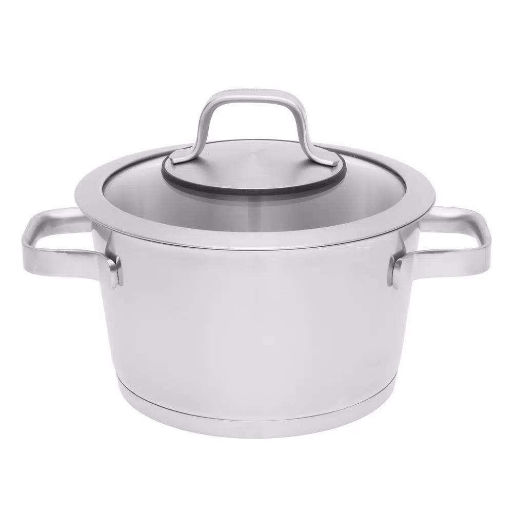 BergHOFF Essentials Manhattan 2.5 qt. 18/10 Stainless Steel Casserole Dish with Glass Lid