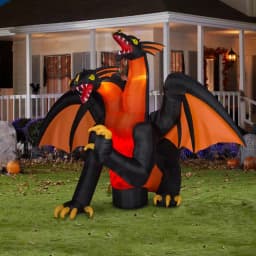 Gemmy 7.5 ft. Fire and Ice Two-Headed Dragon Halloween Inflatable with Animated Projection thumbnail 13